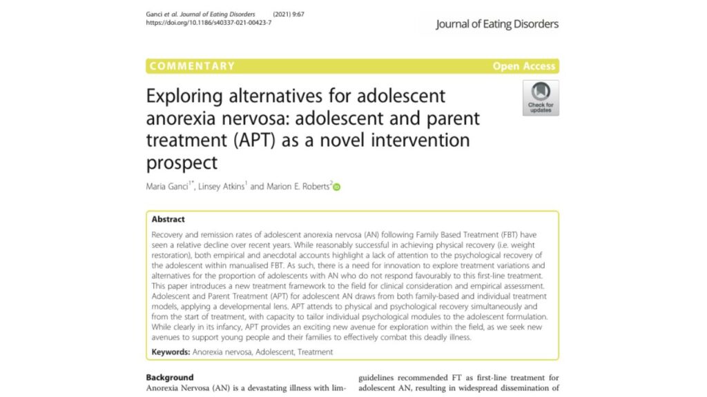 Journal of Eating Disorders Exploring Alternatives for Anorexia Nervosa Disorders